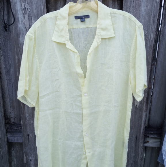 John Varvatos Shirts John Varvatos Mens Linen Camp Shirt L Poshmark